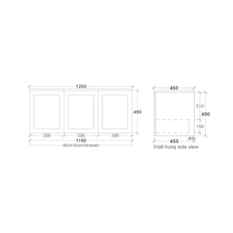 Rifco Imperial Wall Hung Vanity-1200mm Spec