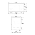 Rifco Montreal Wall Hung Vanity-1200mm Spec