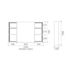 Rifco Opera Mirror Cabinet-1200mm Spec
