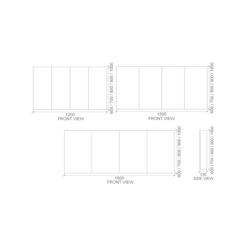 Rifco Overlay Four Door 600 High Shaving Cabinet Spec