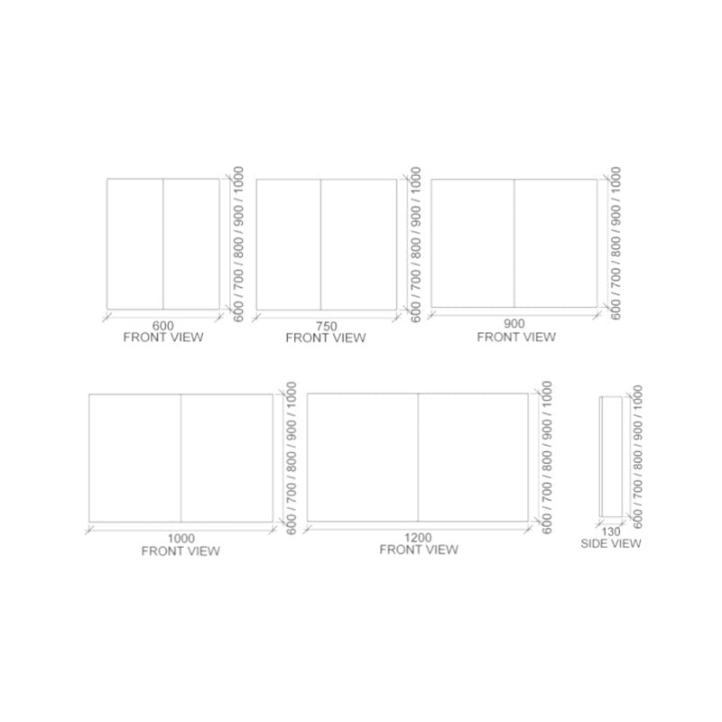 Rifco Overlay Standard 700 High Shaving Cabinet Double Door Spec