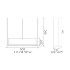 Rifco Pacific Mirrored Cabinet-900mm Spec