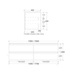 Rifco Platinum Wall Hung Vanity 1500mm Spec