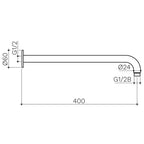 CLARK Right Angled Wall Arm 400mm - Matte Black