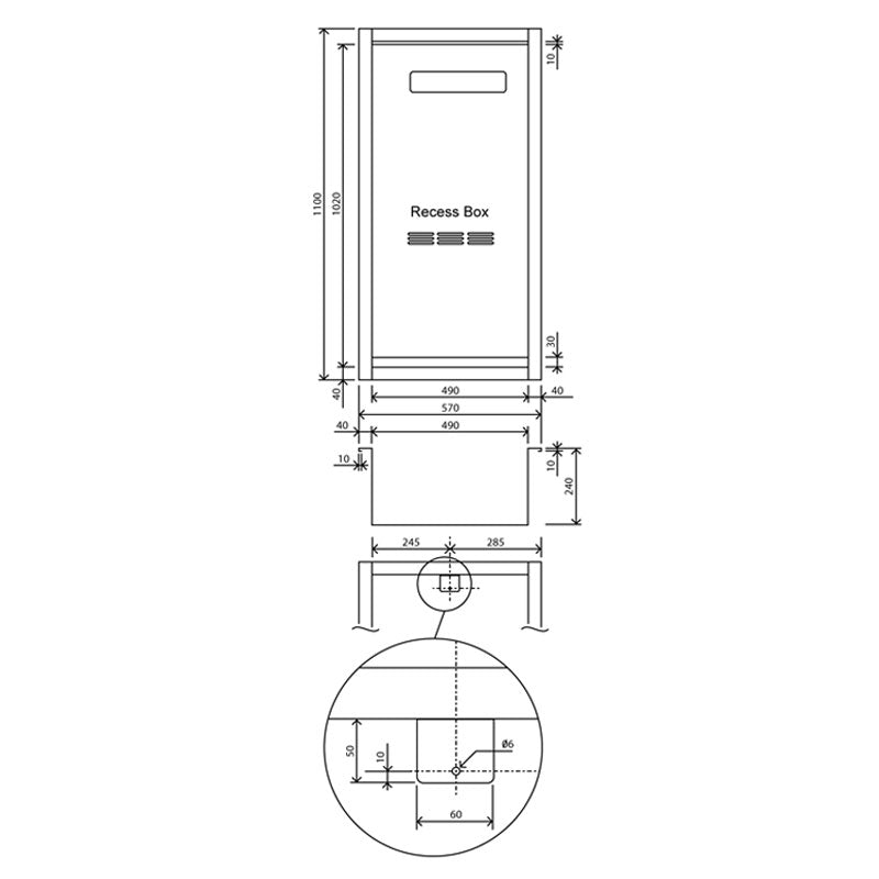 Rinnai Galvanised Fully Recessed Recess Box Specification