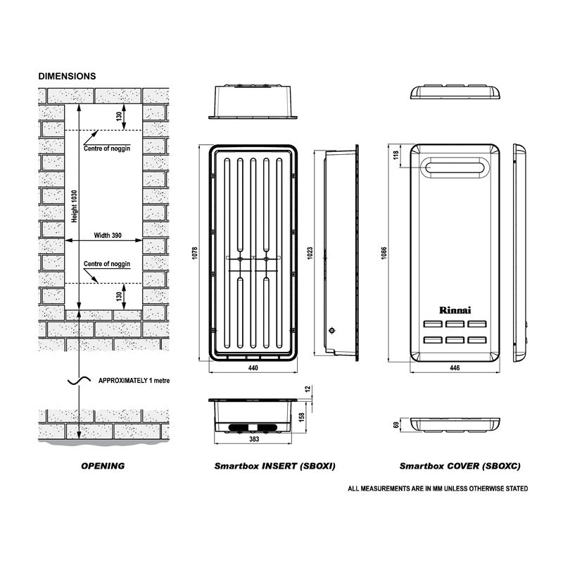 Rinnai Smartbox® Recess Box spec
