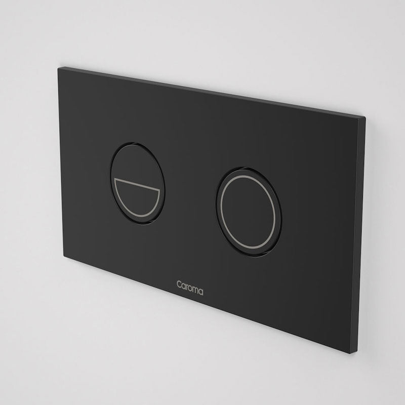 Caroma Invisi Series II® Black Round Dual Flush Plate & Buttons - Matte Black - 237088B