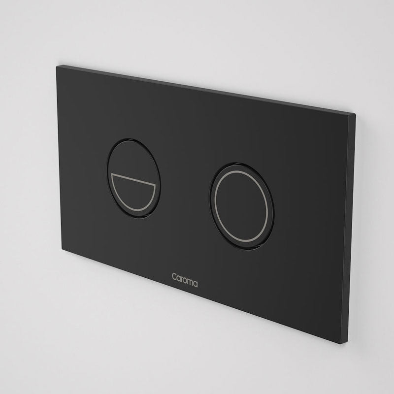 Caroma Invisi Series II® Black Round Dual Flush Plate & Buttons (Metal) Metallics Collection
