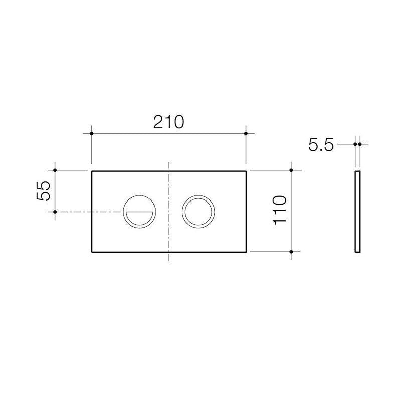Caroma Invisi Series II® Round Dual Flush Plate & Buttons Specification