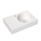 Round Wall Basin Left Hand Shelf 600mm (1 Tap Hole)