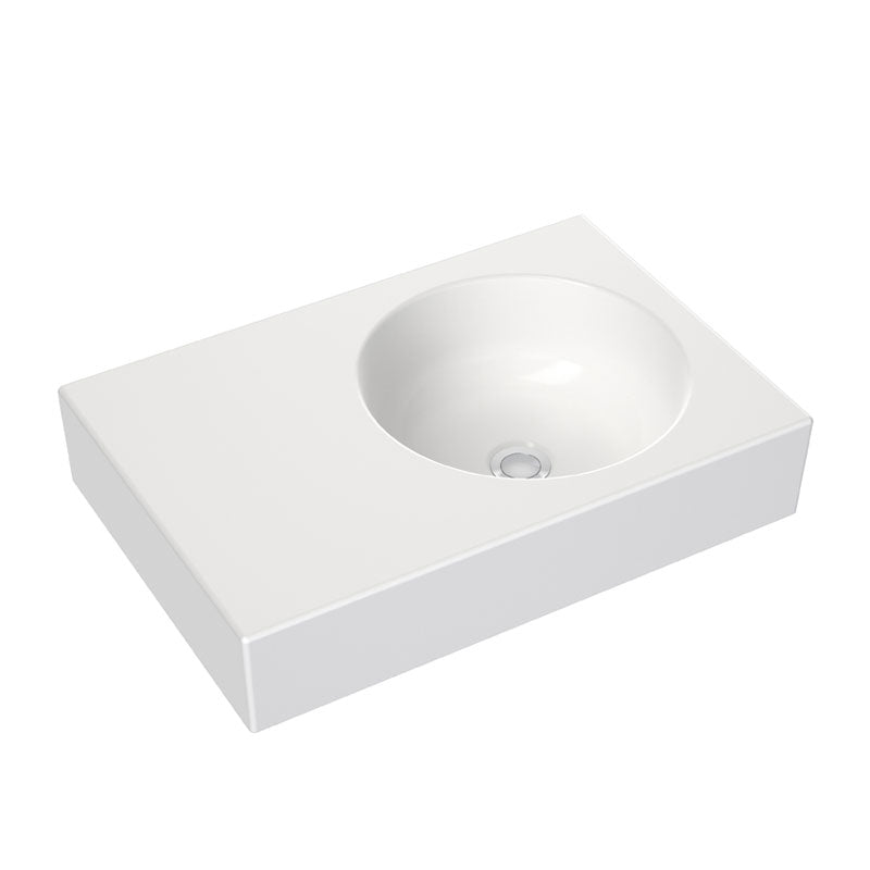 CLARK Round Wall Basin Left Hand Shelf 600mm