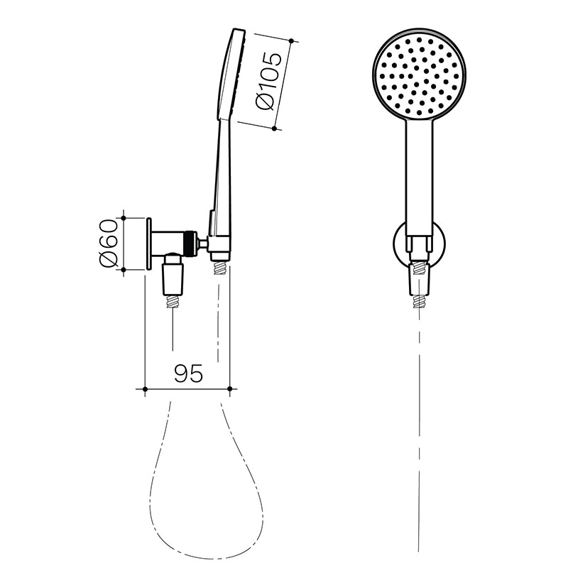 CLARK Round Basic Hand Shower Specification