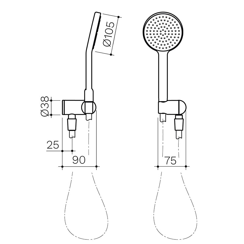 CLARK Round Hand Shower Specification