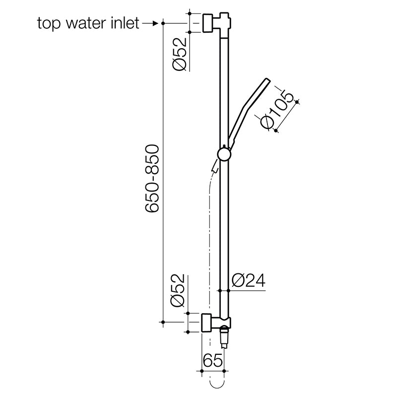 CLARK Round Rail Shower (Top Inlet) 