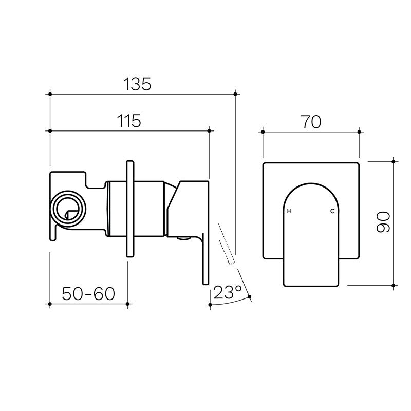 CLARK Round Square Wall Mixer Specification