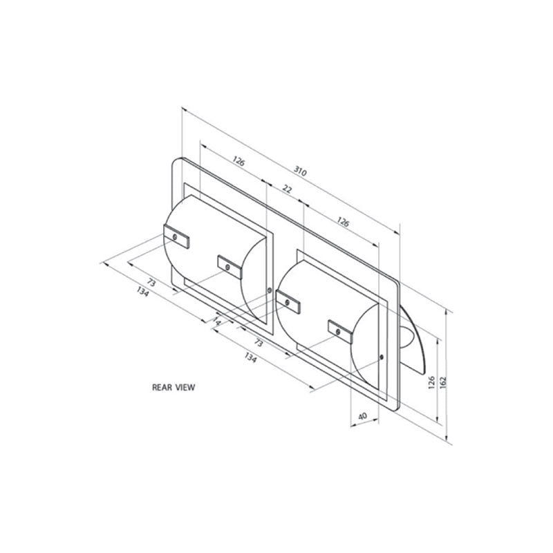 Parisi L'Hotel Double Toilet Roll Holder with Cover - Stainless Steel - RS.002A