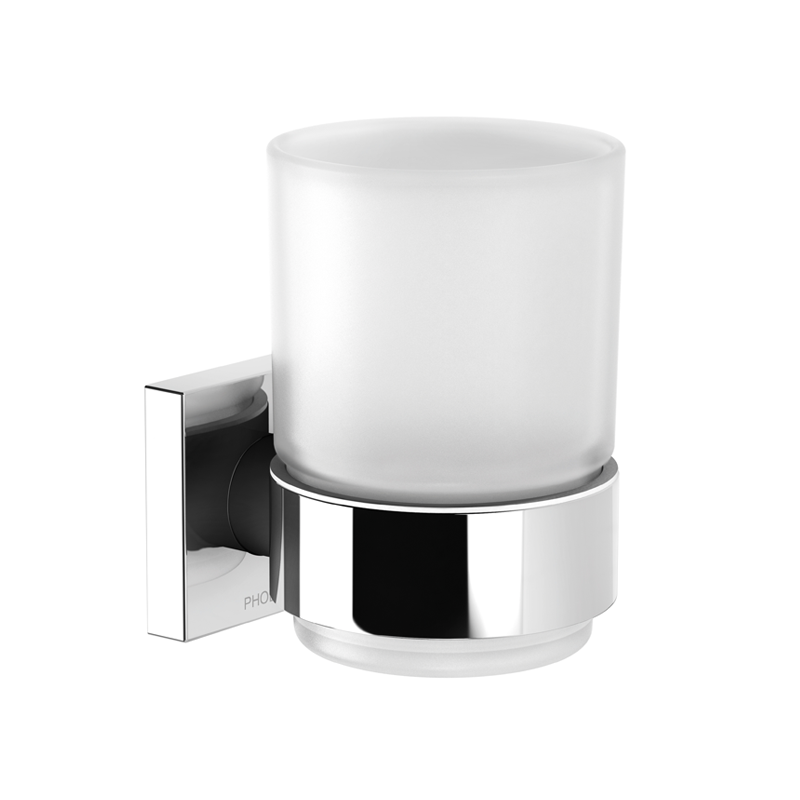 Phoenix Radii Tumblerr & Holder with Square Plate - Chrome
