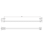 Phoenix Radii Single Towel Rail 800mm with Square Plate