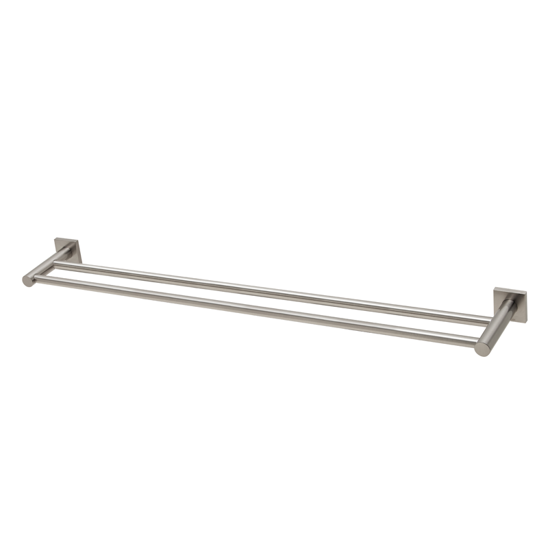 Phoenix Radii Double Towel Rail 800mm with Square Plate