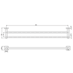 Phoenix Radii Double Towel Rail 800mm with Square Plate