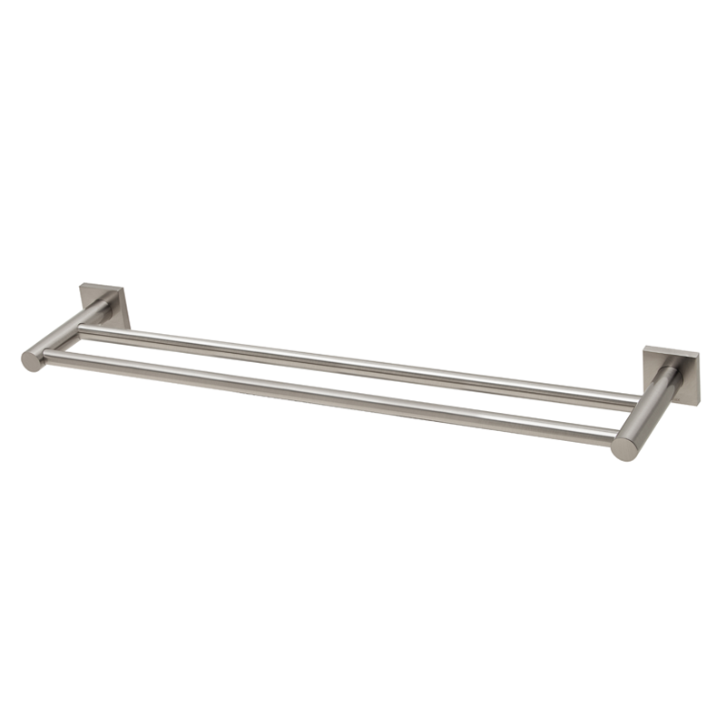 Phoenix Radii Double Towel Rail 600mm with Square Plate