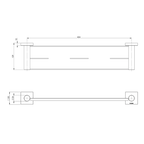 Phoenix Radii Metal Shelf with Square Plate