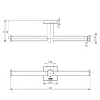 Phoenix Radii Double Toilet Roll Holder with Square Plate - Chrome