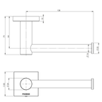 Phoenix Radii Toilet Roll Holder with Square Plate