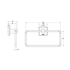 Phoenix Radii Hand Towel Holder with Square Plate