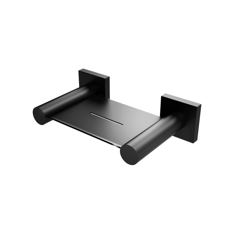 Phoenix Radii Soap Dish with Square Plate - Matte Black - RS895 MB