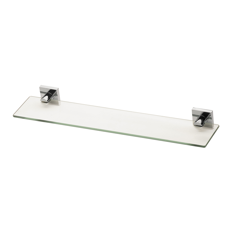 Phoenix Radii Glass Shelf with Square Plate - Chrome