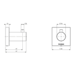 Phoenix Radii Robe Hook with Square Plate