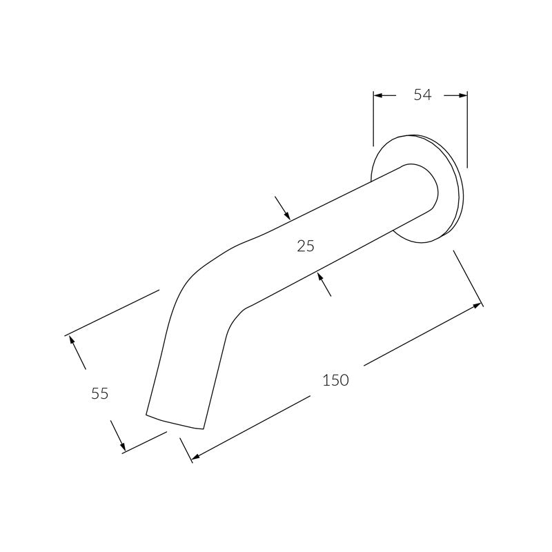 Sussex Circa Wall Basin Outlet 150mm Chrome Specification