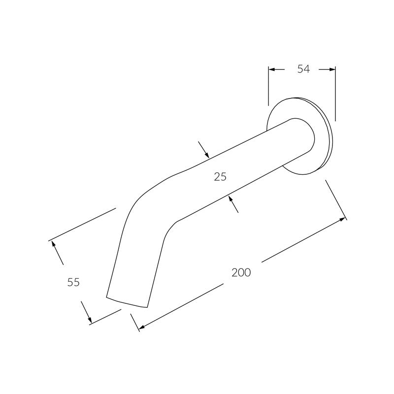 Sussex Circa Wall Basin Outlet 200mm Chrome Specification