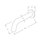 Sussex Circa Wall Basin Outlet 250mm Chrome Specification