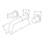 Sussex Circa Wall Basin Set 150mm Chrome Specification