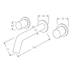 Sussex Circa Wall Basin Set 250mm Chrome Specification