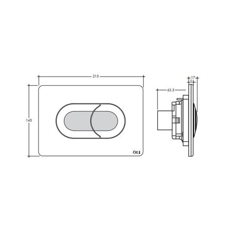 Studio Bagno SLIM Push Plate Actuators - White Soft Touch Specification