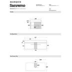 Marquis San Remo Wall Hung Vanity - 900mm Specification