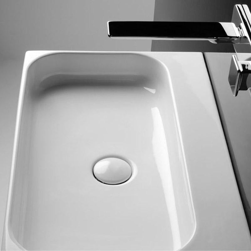 Studio Bagno Unit 1005 Wall Hung Basin - 1 Tap Hole - Gloss White - UTL03/1
