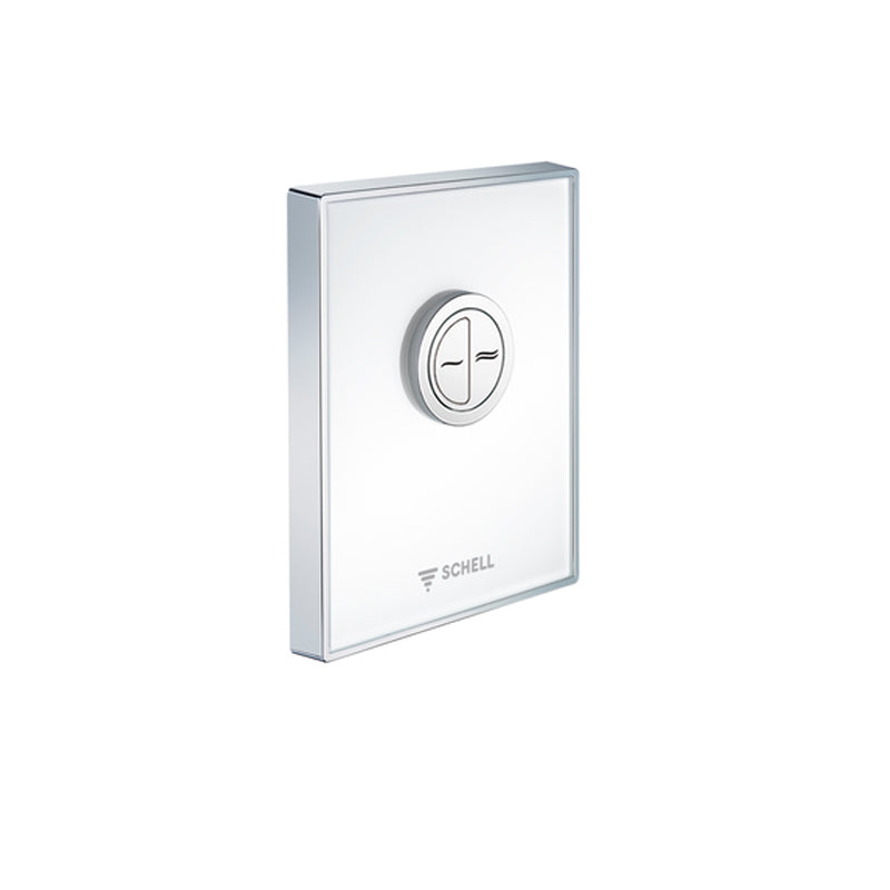 Schell Ambition Eco WC Flush Plate | White Glass