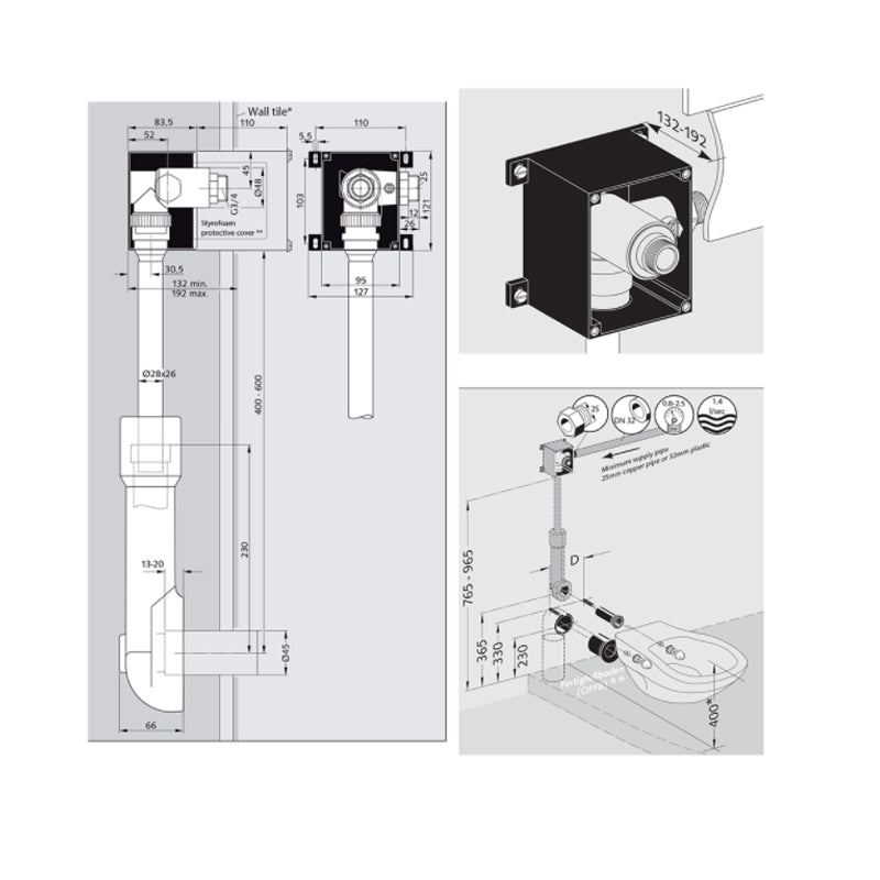 Schell Compact II WC Flush Valve Body Low Pressure | Specifications