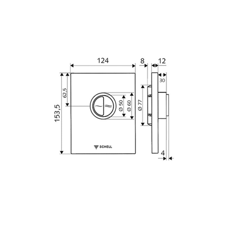 Schell Edition Eco 100 WC Flush Plate ABS | Specifications