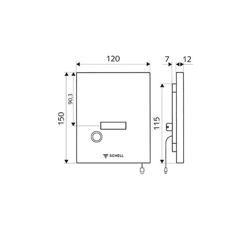 Schell Edition E WC Sensor Plate Manual Override | Specifications