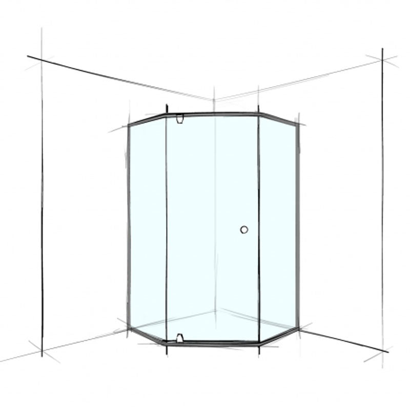 Wet Design Semi-Frameless Hex Corner Set-In