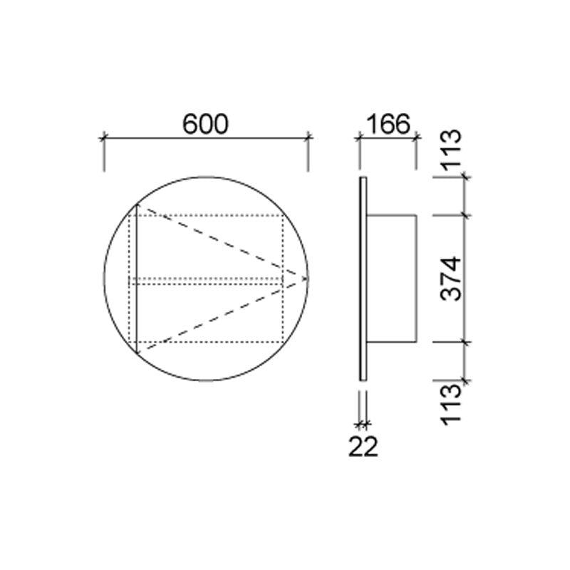 Timberline Havana Shaving Cabinet 600mm - Classic White Interior - HAVSC600SG