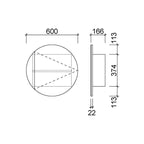 Timberline Havana Shaving Cabinet 600mm - Classic White Interior - HAVSC600SG