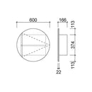 Timberline Havana Shaving Cabinet 600mm - Classic White Interior