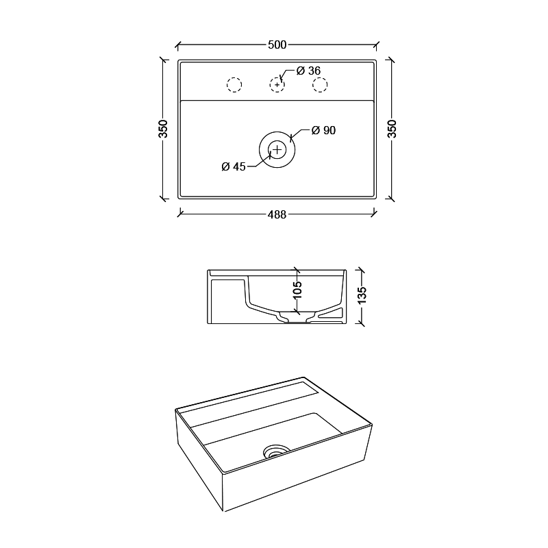 Studio Bagno Shard X Mini Bench/Wall Basin