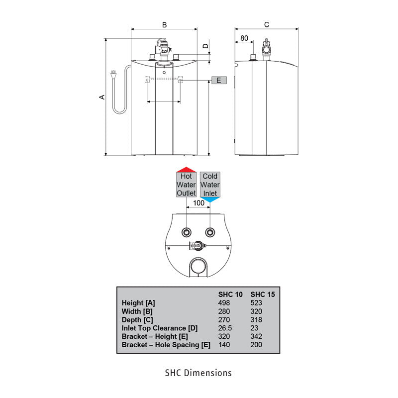 Stiebel Eltron SHC 15L Mains Storage Water Heater Specification
